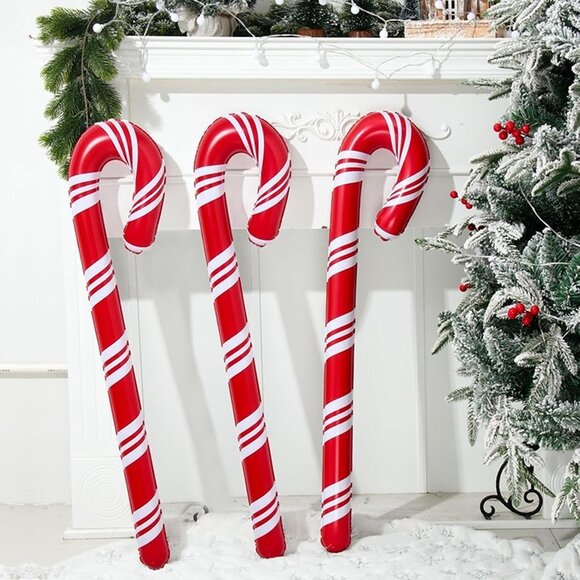NEW Set of 6 Inflatable Christmas Candy Canes (35 Inches) Christmas Decorations - Picture 6 of 9